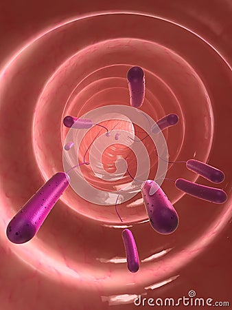 E-coli bacteria Cartoon Illustration