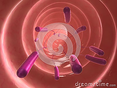 E-coli bacteria Cartoon Illustration