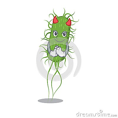 E.coli bacteria dressed as devil cartoon character design style Vector Illustration