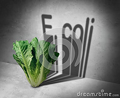 E coli Contaminated Food Cartoon Illustration