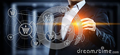 E-commerce add to cart online shopping business technology internet concept Stock Photo