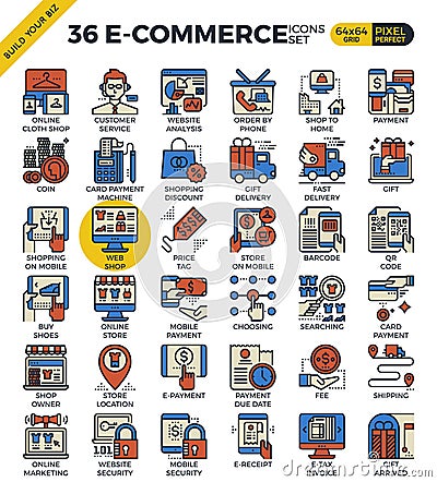 E-commerce business icons Vector Illustration