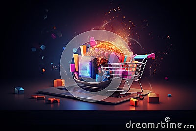 E-commerce and buying and selling on the Internet Stock Photo