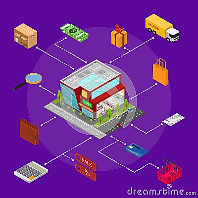 E-commerce Concept. Vector Vector Illustration