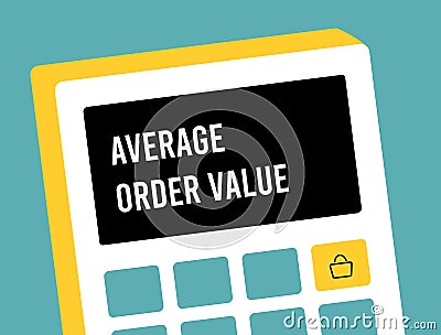 E-commerce metric - Average Order Value concept. Illustration of AOV metrics graph, calculation average transaction Vector Illustration