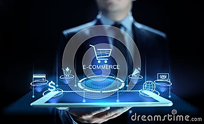 E-commerce Online Shopping Digital marketing and sales business technology concept. Stock Photo