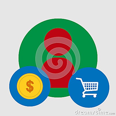E-Commerce, payment for goods and services Vector Illustration