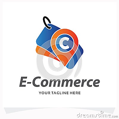 E-Commerce Point Logo Design Template Vector Illustration