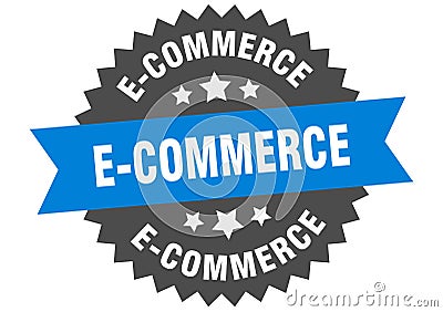 e-commerce sign. e-commerce round isolated ribbon label. Vector Illustration
