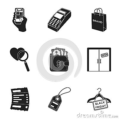 E-commerce set icons in black style. Big collection of e-commerce vector symbol Vector Illustration