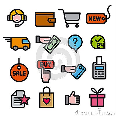 E-commerce shop icons Vector Illustration