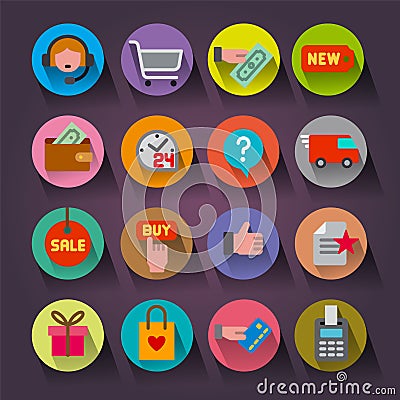 E-commerce shop icons Vector Illustration