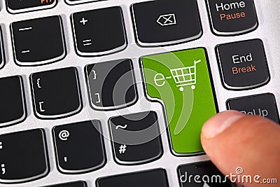 E-commerce shopping cart Stock Photo