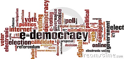 E-democracy word cloud Vector Illustration