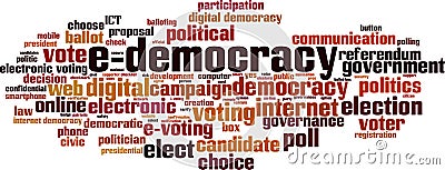 E-democracy word cloud Vector Illustration