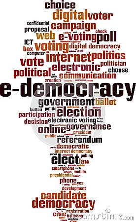 E-democracy word cloud Vector Illustration