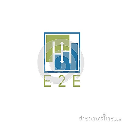 E2e negative space vector concept , engineer-to-engineer Vector Illustration