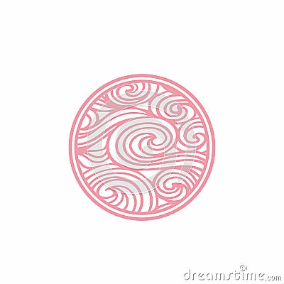 E, es, s circle wind twirl elegant logo and vector icon Vector Illustration