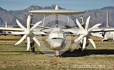 E-2 Hawkeye at the Air Force Boneyard Editorial Stock Photo