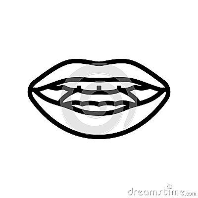 a e i letter mouth animate line icon vector illustration Vector Illustration