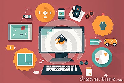 e-learning course with gamification elements to keep learners engaged Stock Photo