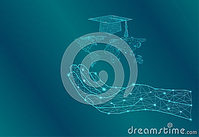 E-learning distance graduate certificate program concept Vector Illustration