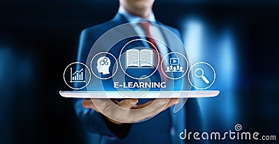 E-learning Education Internet Technology Webinar Online Courses concept Stock Photo