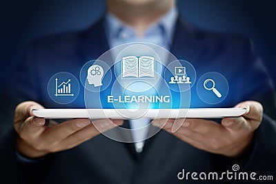 E-learning Education Internet Technology Webinar Online Courses concept Stock Photo