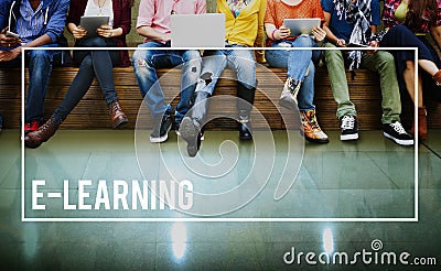 E-learning Education Online Media Studying Concept Stock Photo