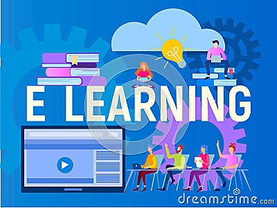 E-learning online concept vector illustration Vector Illustration