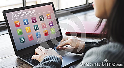 E-learning Online Education Application Concept Stock Photo