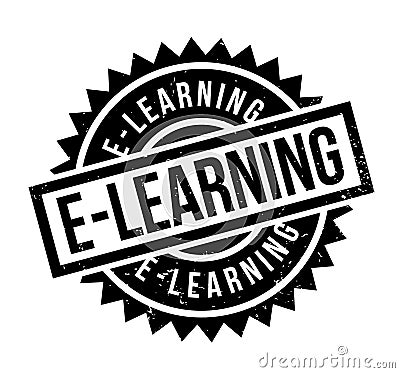 E-Learning rubber stamp Vector Illustration
