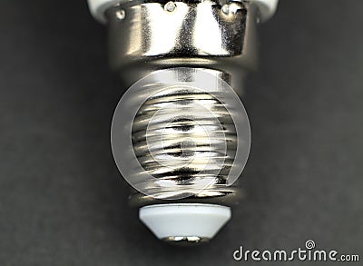 E14 Led bulb base on black background Stock Photo