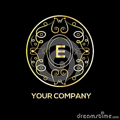 E letter luxury monogram. Vector Illustration
