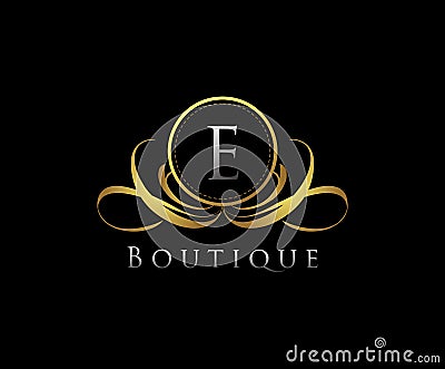 E Letter boutique logo design Cartoon Illustration