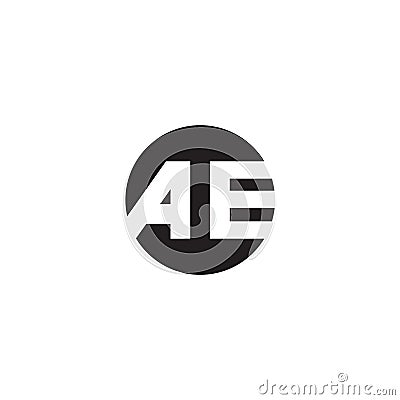 A E letter negative space circle logo Vector Illustration