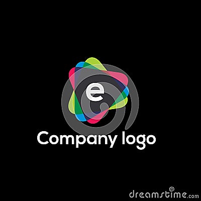 E letter video company vector logo design Vector Illustration