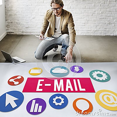 E-mail Correspondence Communication Digital Online Concept Stock Photo