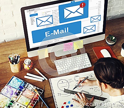 E-mail Correspondence Communication Technology Concept Stock Photo