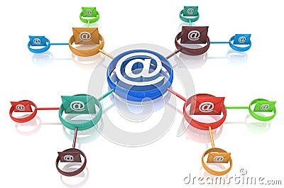 E-mail direct marketing. Communication concept Stock Photo