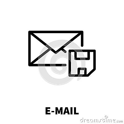 E-mail icon or logo in modern line style. Vector Illustration