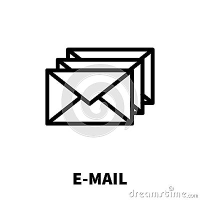 E-mail icon or logo in modern line style. Vector Illustration