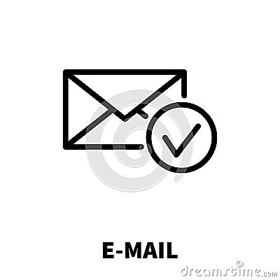 E-mail icon or logo in modern line style. Vector Illustration