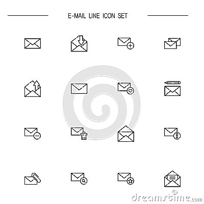 E-mail icon set Vector Illustration