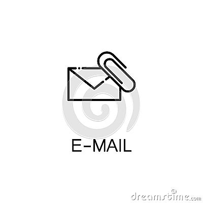 E-mail line icon Vector Illustration