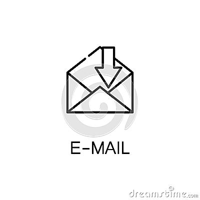 E-mail line icon Vector Illustration