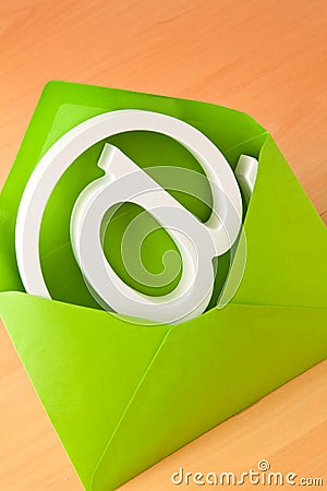 E-mail logo in an envelope Stock Photo