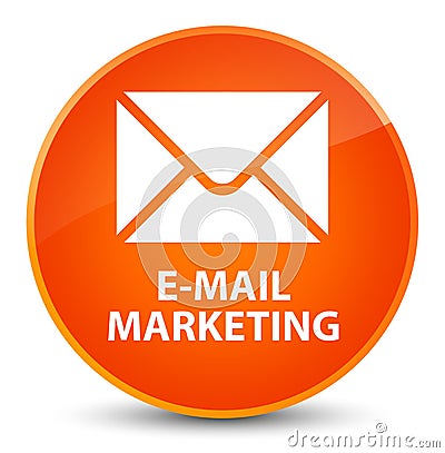 E-mail marketing elegant orange round button Cartoon Illustration