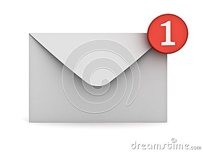 E mail notification one new email message in the inbox concept Stock Photo