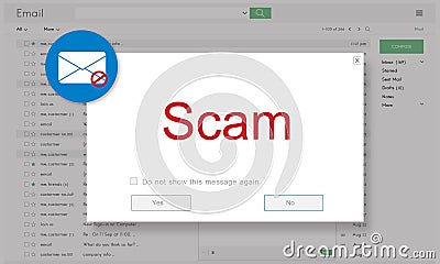 E-mail Popup Warning Window Concept Stock Photo